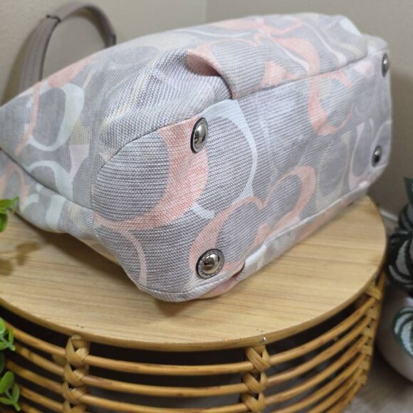 Coach Soho Signature Optic Linen North South Tote with Matching Wallet - Picture 8 of 16